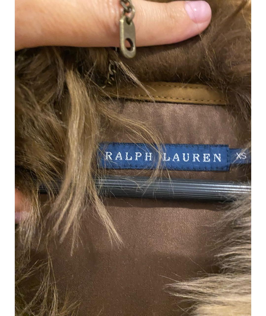 RALPH LAUREN Коричневый меховой жилет, фото 3