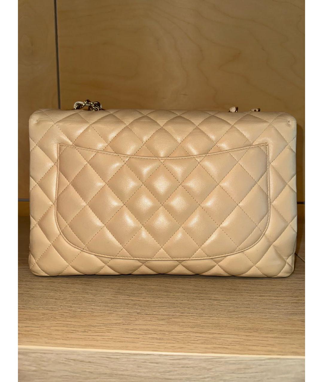 CHANEL Бежевая кожаная сумка через плечо, фото 3