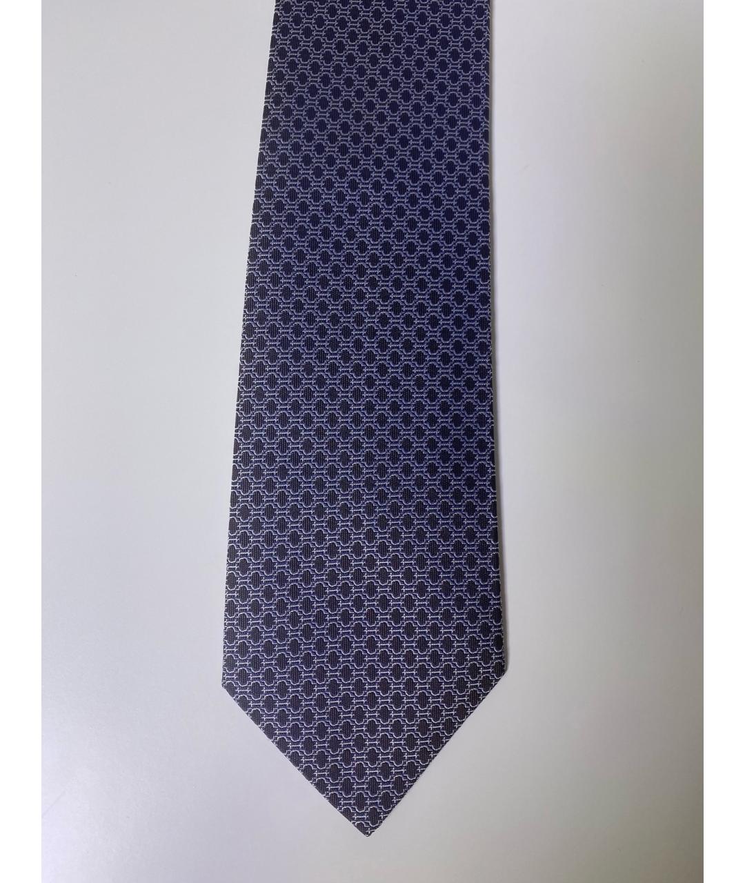HERMES Синий шелковый галстук, фото 8