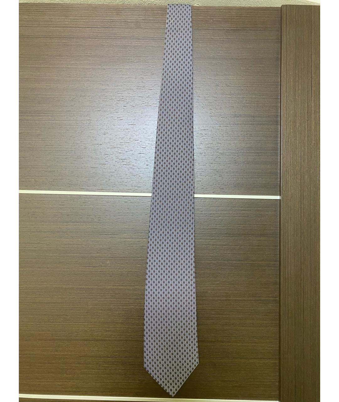 HERMES Синий шелковый галстук, фото 7