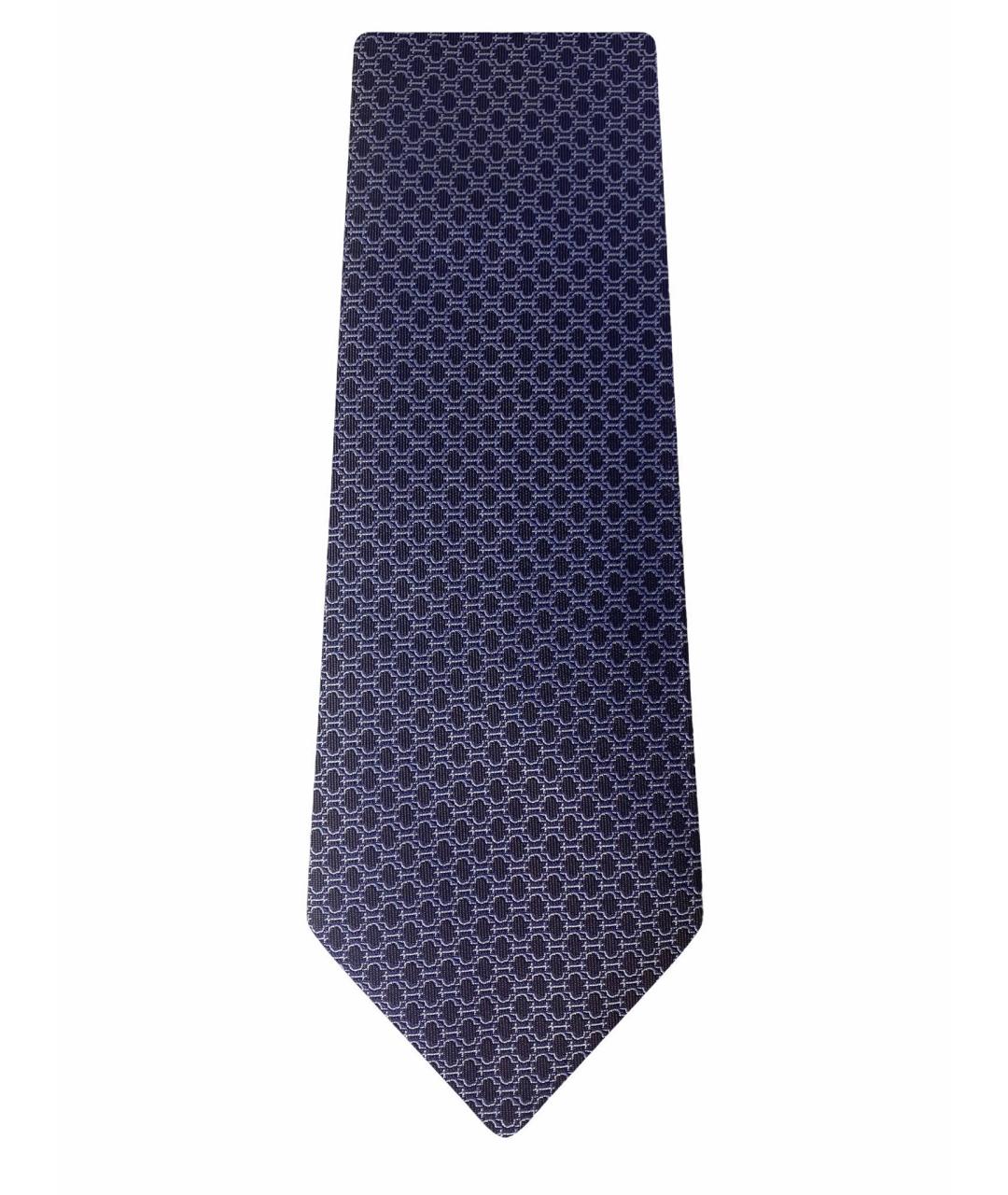 HERMES Синий шелковый галстук, фото 1