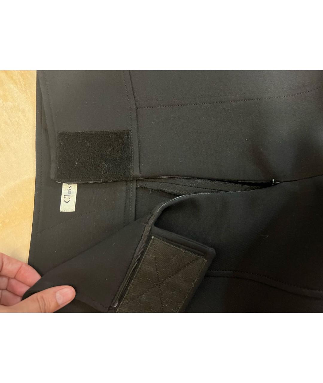 CHRISTIAN DIOR PRE-OWNED Черные кашемировые брюки узкие, фото 5