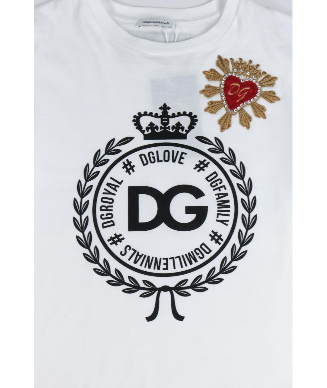 DOLCE&GABBANA Белый хлопковый детская футболка / топ, фото 4