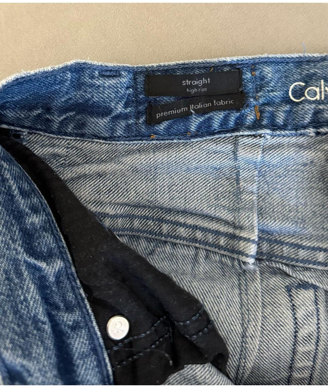 CALVIN KLEIN JEANS Синие хлопковые прямые джинсы, фото 5