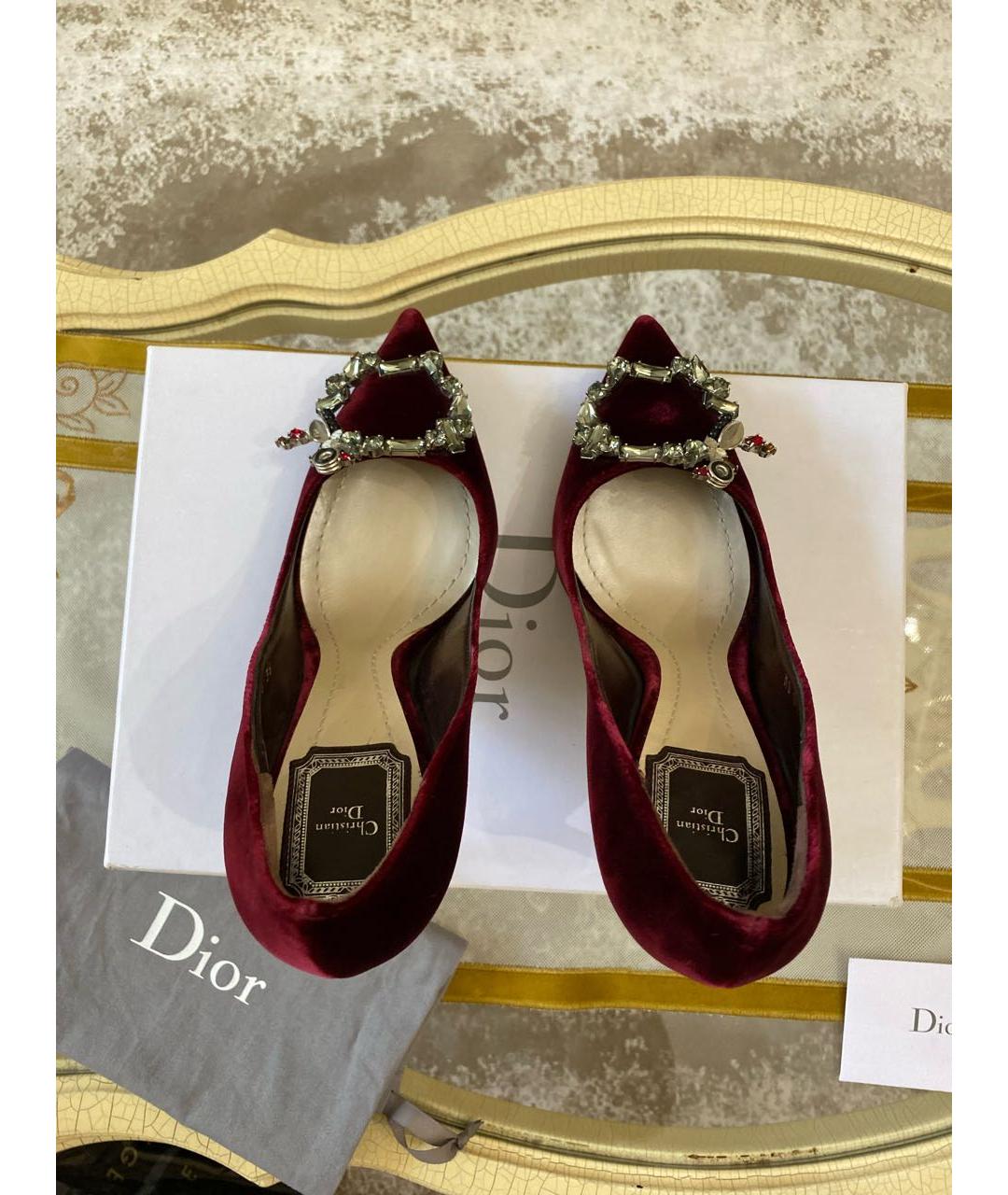 CHRISTIAN DIOR Бордовые туфли, фото 3