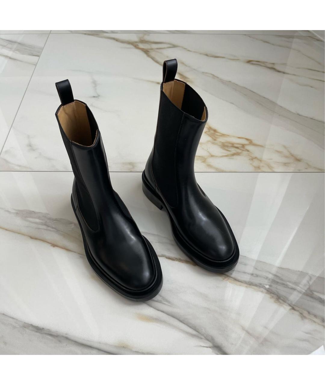 JIL SANDER Черные кожаные ботинки, фото 2