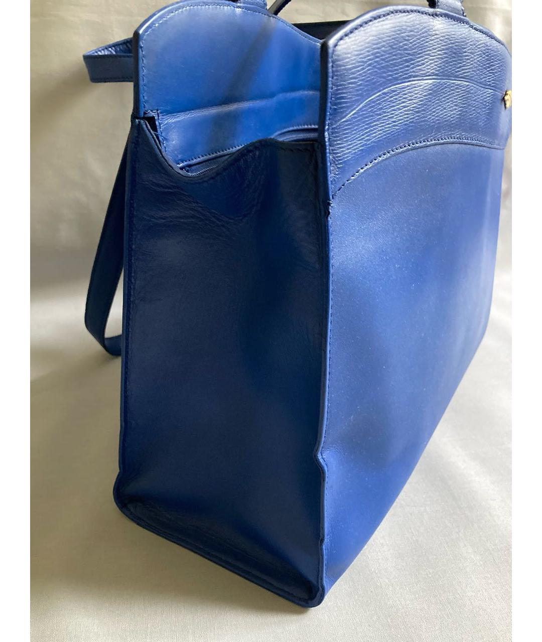 DUPONT Синяя кожаная сумка тоут, фото 5