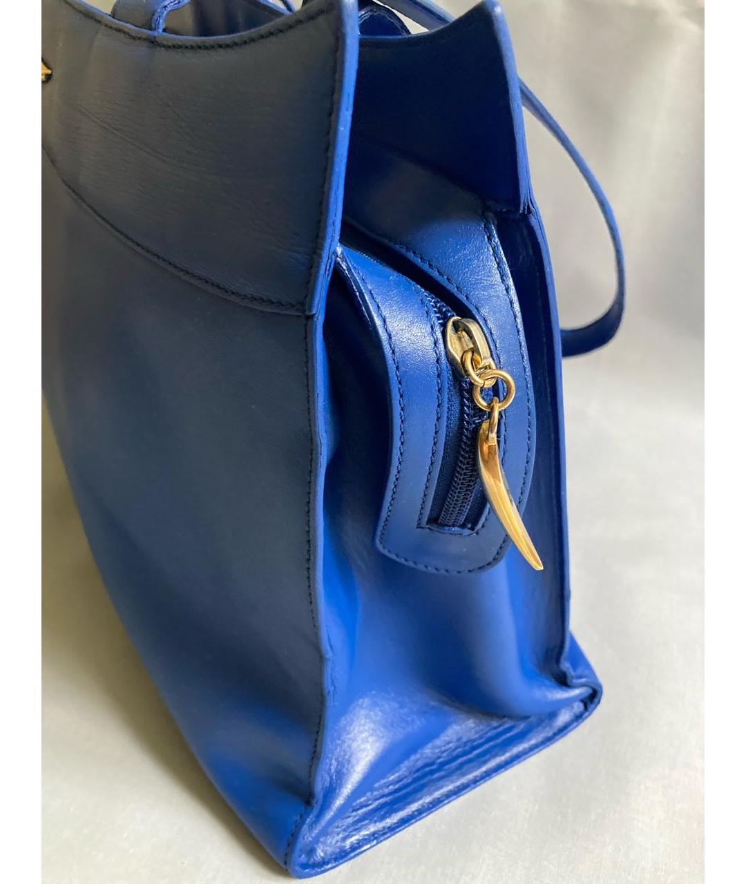 DUPONT Синяя кожаная сумка тоут, фото 6