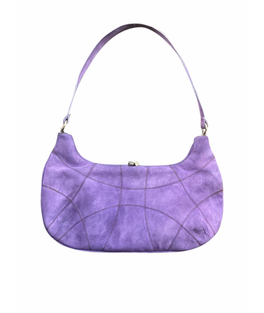 CASADEI Фиолетовая замшевая сумка с короткими ручками, фото 1