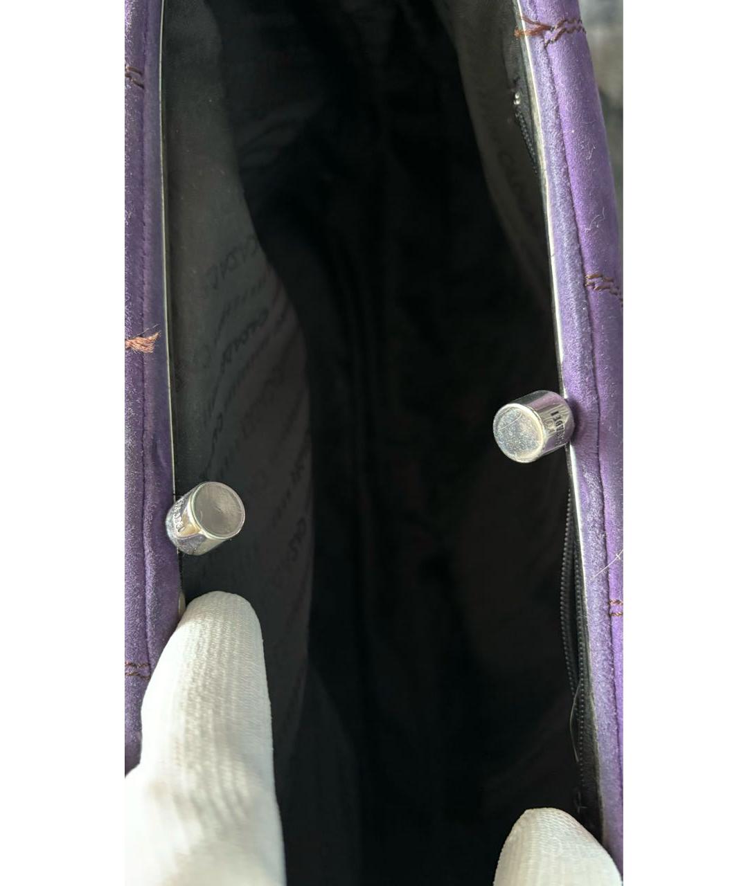 CASADEI Фиолетовая замшевая сумка с короткими ручками, фото 5
