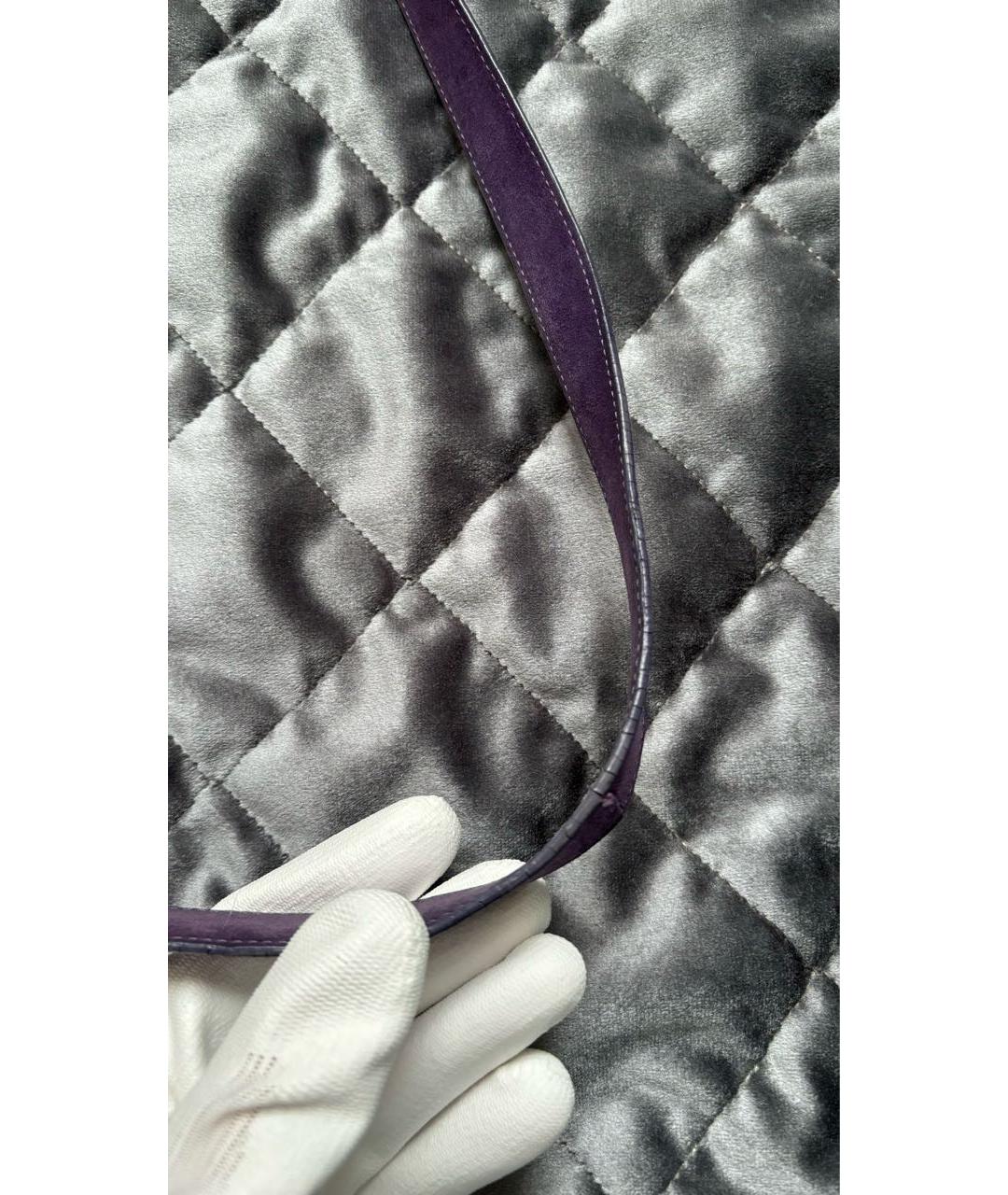 CASADEI Фиолетовая замшевая сумка с короткими ручками, фото 7