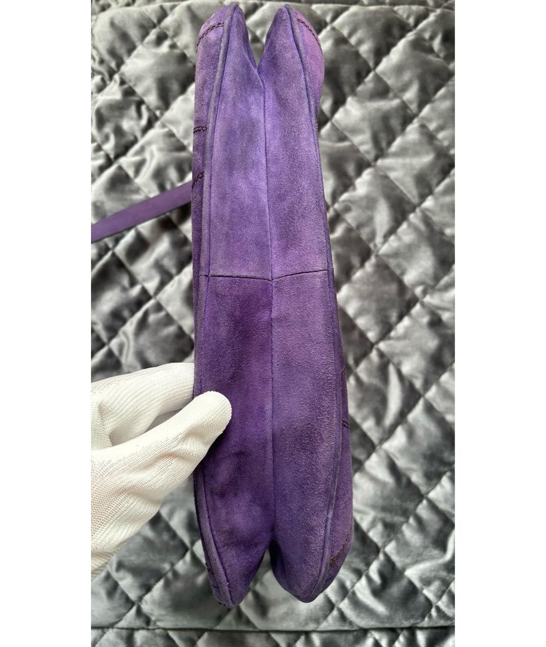 CASADEI Фиолетовая замшевая сумка с короткими ручками, фото 6