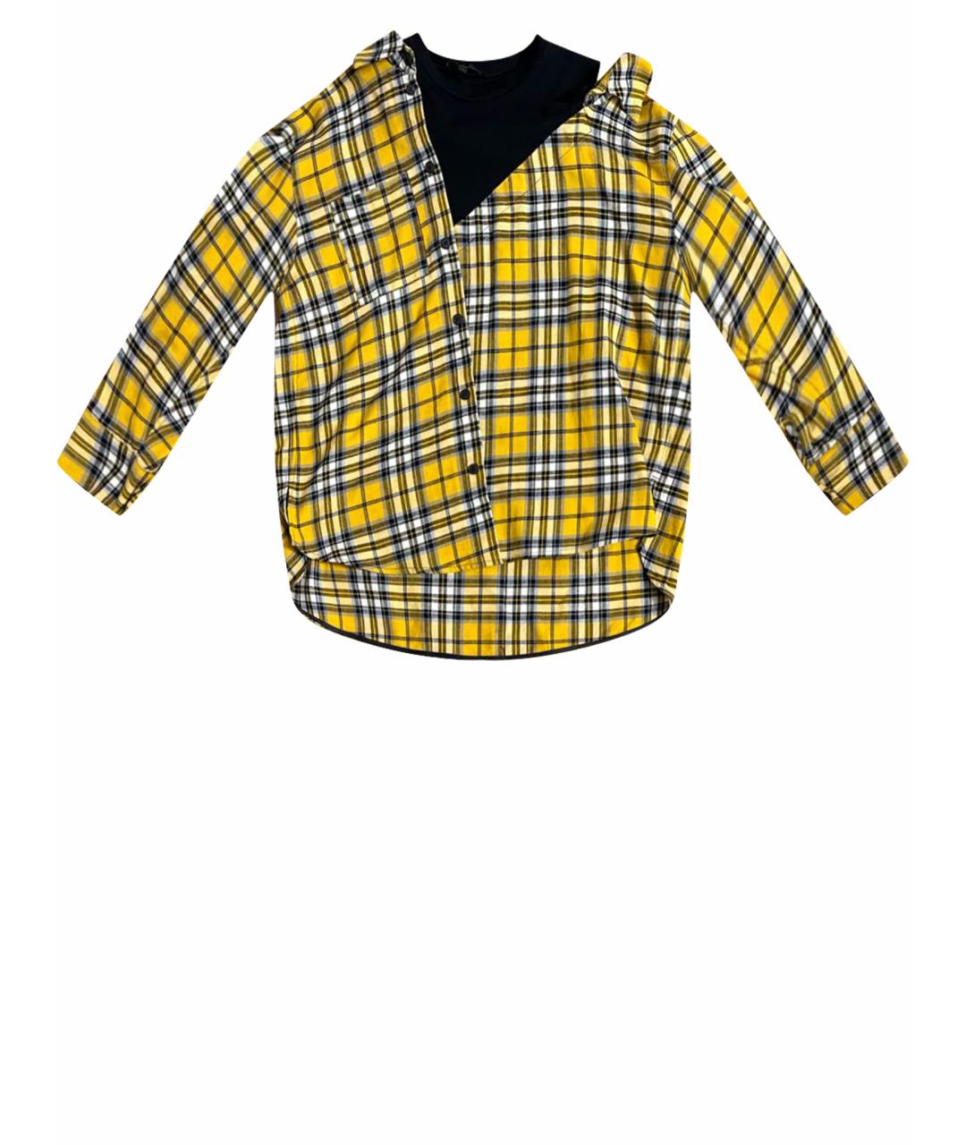 MAJE Желтая хлопко-эластановая рубашка, фото 1