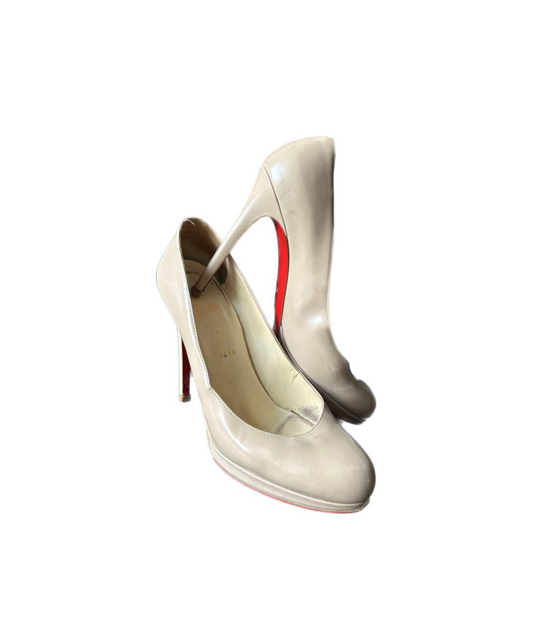 CHRISTIAN LOUBOUTIN Бежевые туфли из лакированной кожи, фото 3