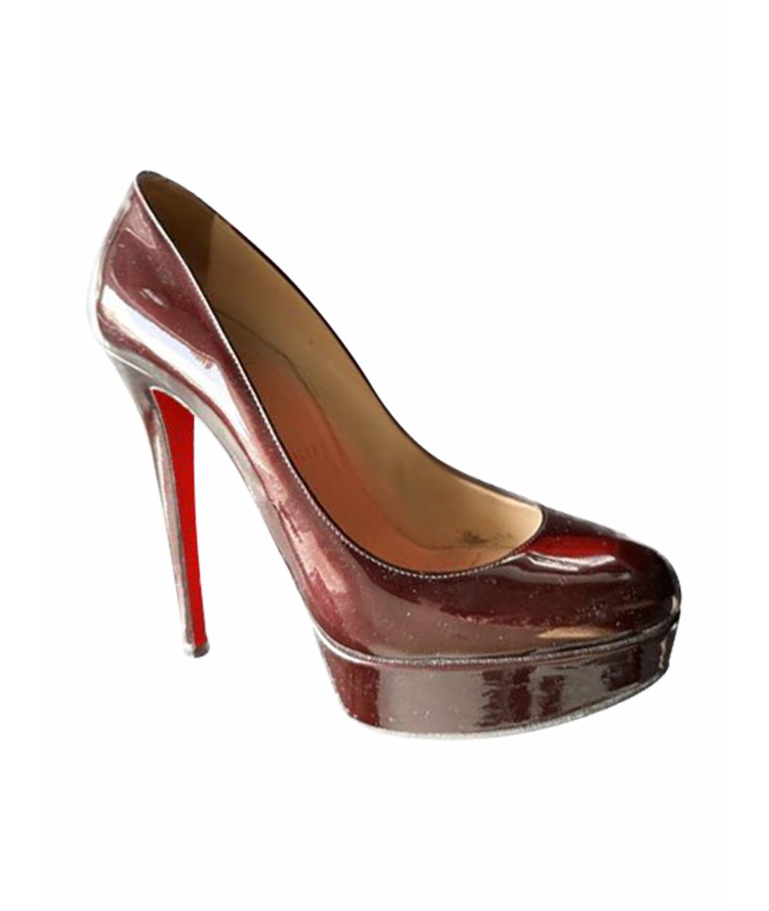 CHRISTIAN LOUBOUTIN Бордовые туфли из лакированной кожи, фото 1