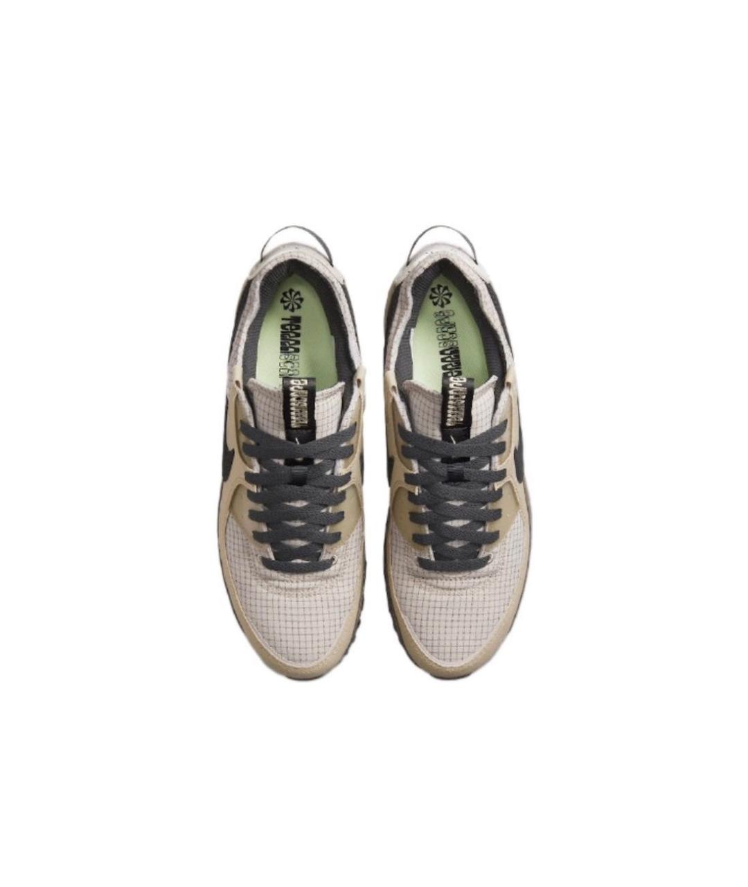 NIKE Бежевые текстильные низкие кроссовки / кеды, фото 3