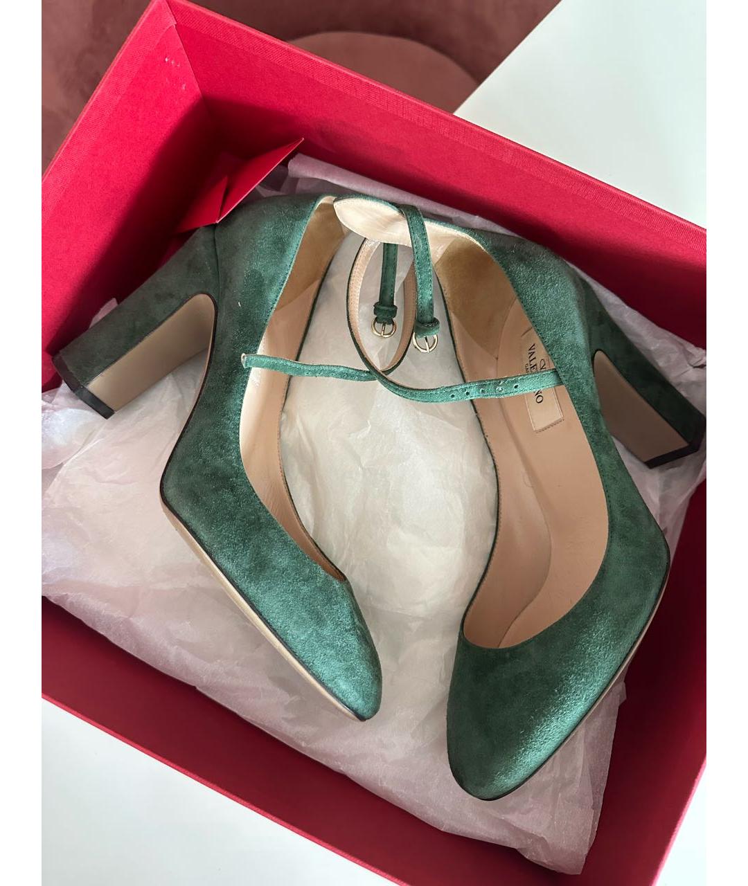 VALENTINO Зеленые замшевые туфли, фото 4