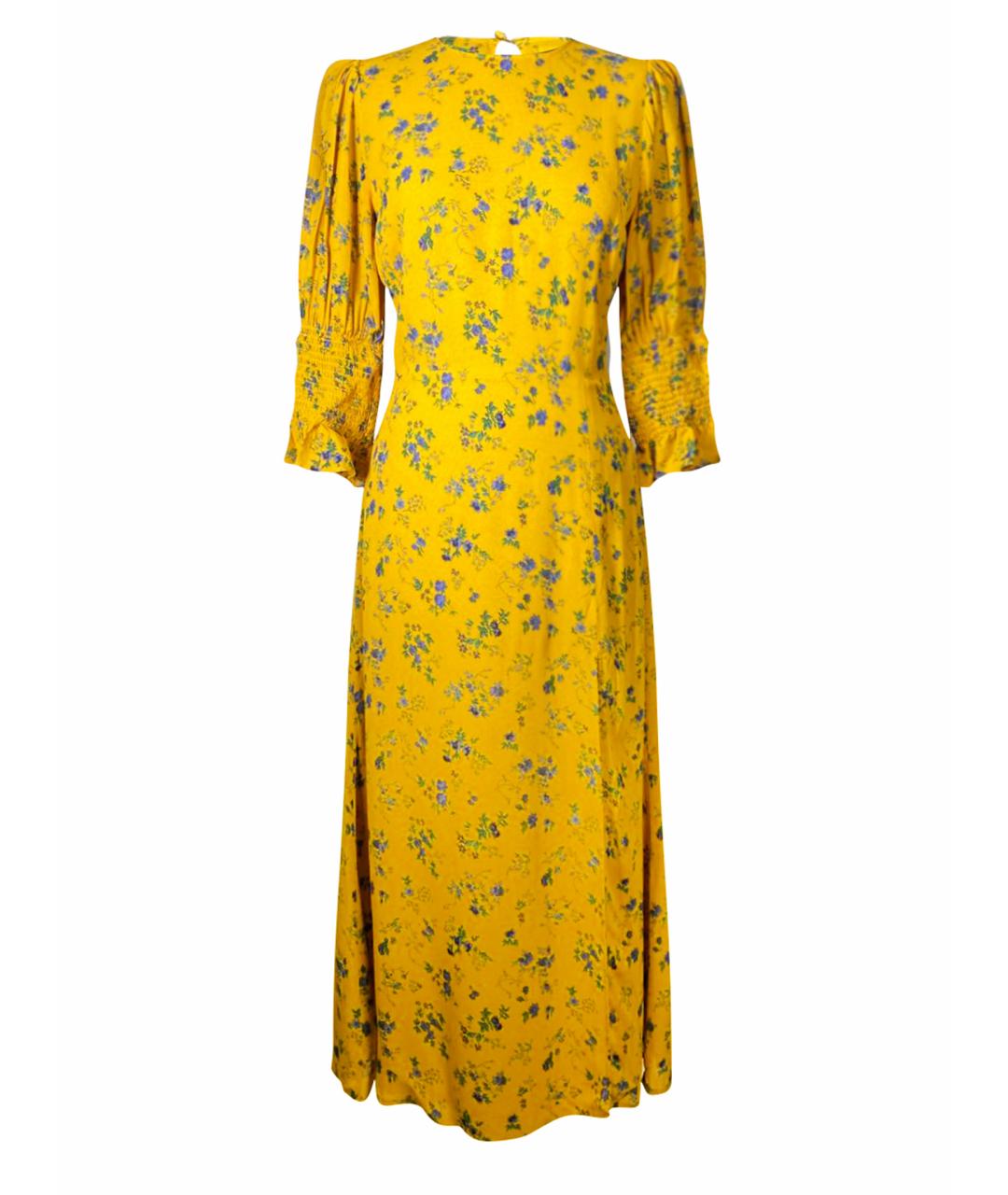 REFORMATION Желтое вискозное повседневное платье, фото 1