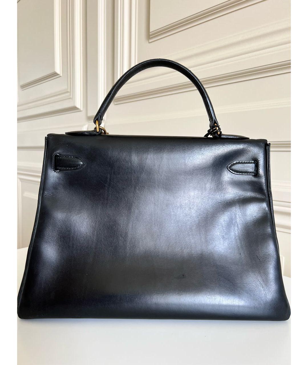 HERMES Черная кожаная сумка с короткими ручками, фото 7