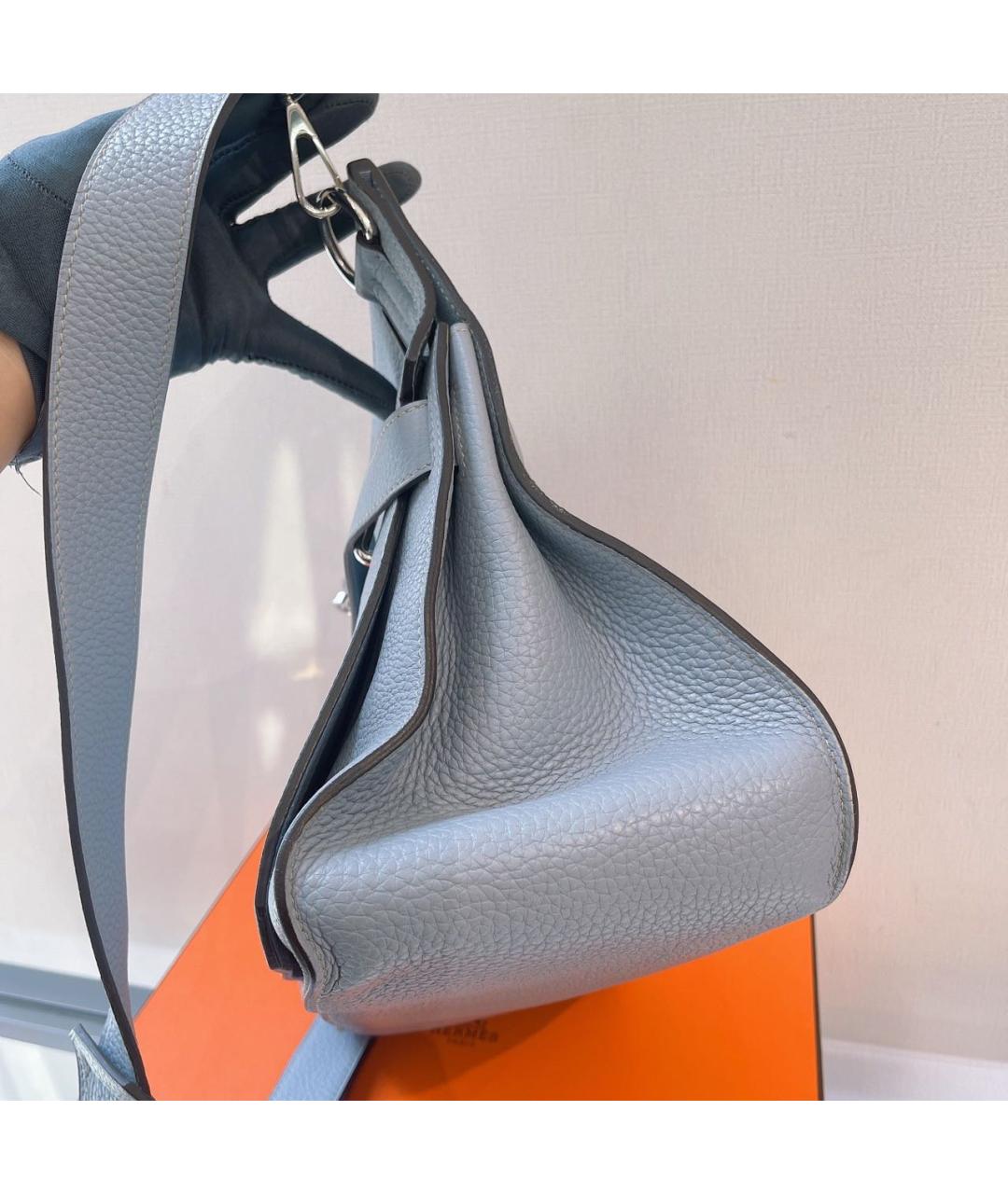HERMES Голубая кожаная сумка через плечо, фото 4