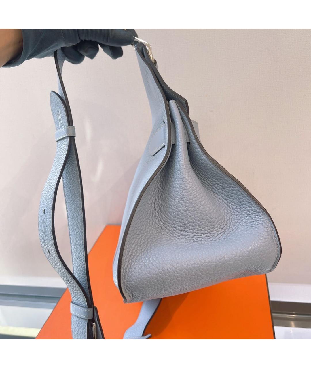 HERMES Голубая кожаная сумка через плечо, фото 3