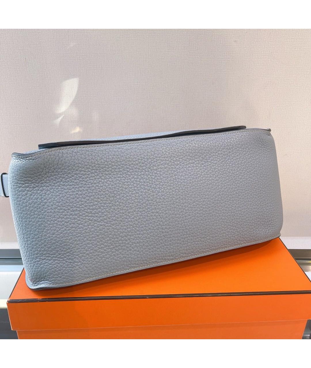 HERMES Голубая кожаная сумка через плечо, фото 5