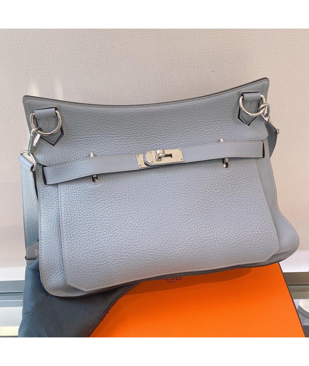 HERMES Голубая кожаная сумка через плечо, фото 8