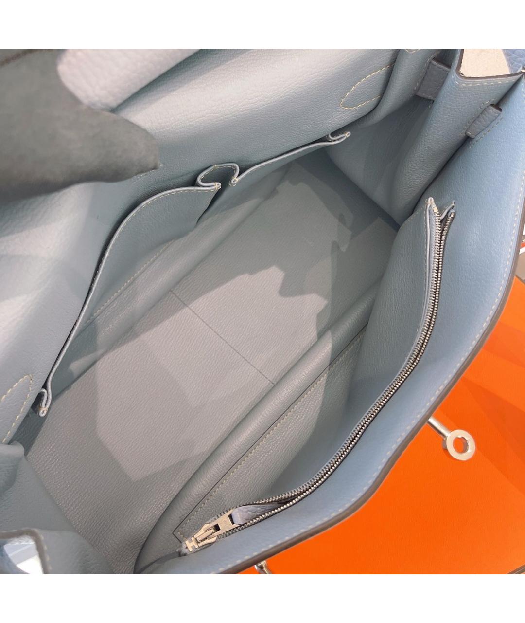 HERMES Голубая кожаная сумка через плечо, фото 7