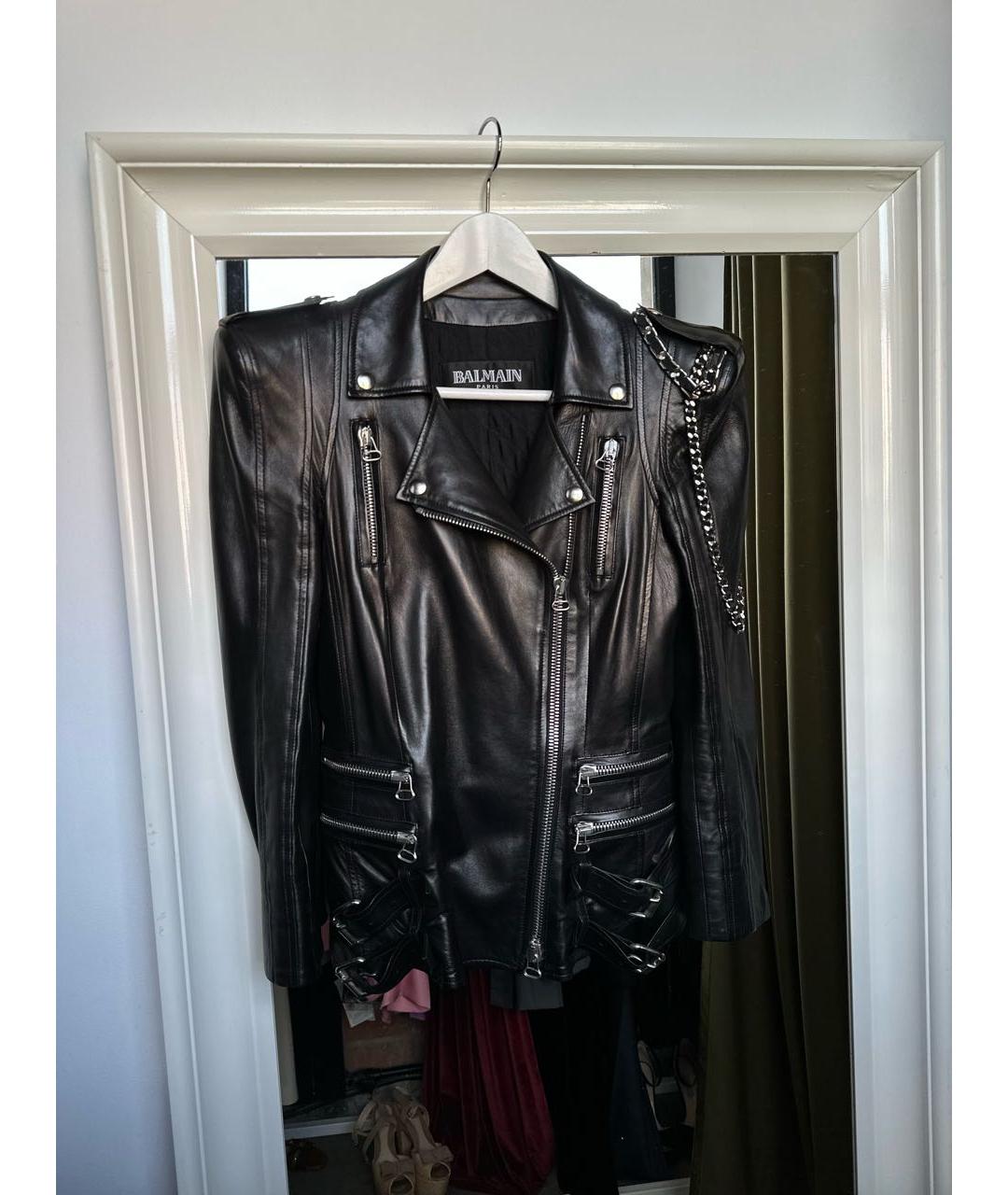BALMAIN Черная кожаная куртка, фото 8