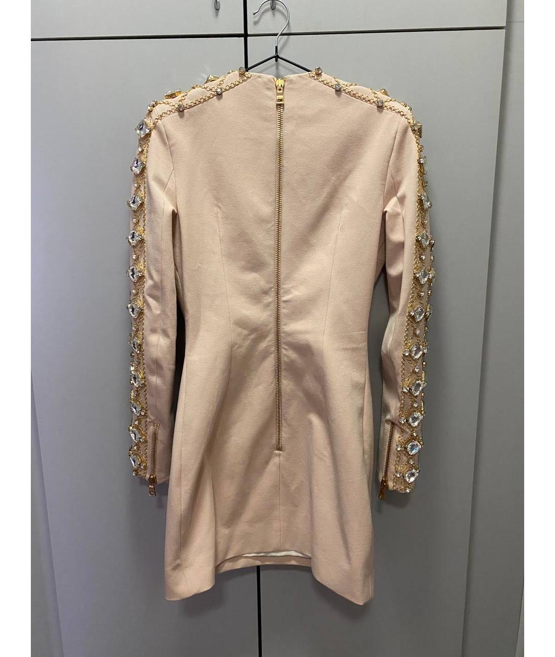 BALMAIN Розовое хлопковое коктейльное платье, фото 2