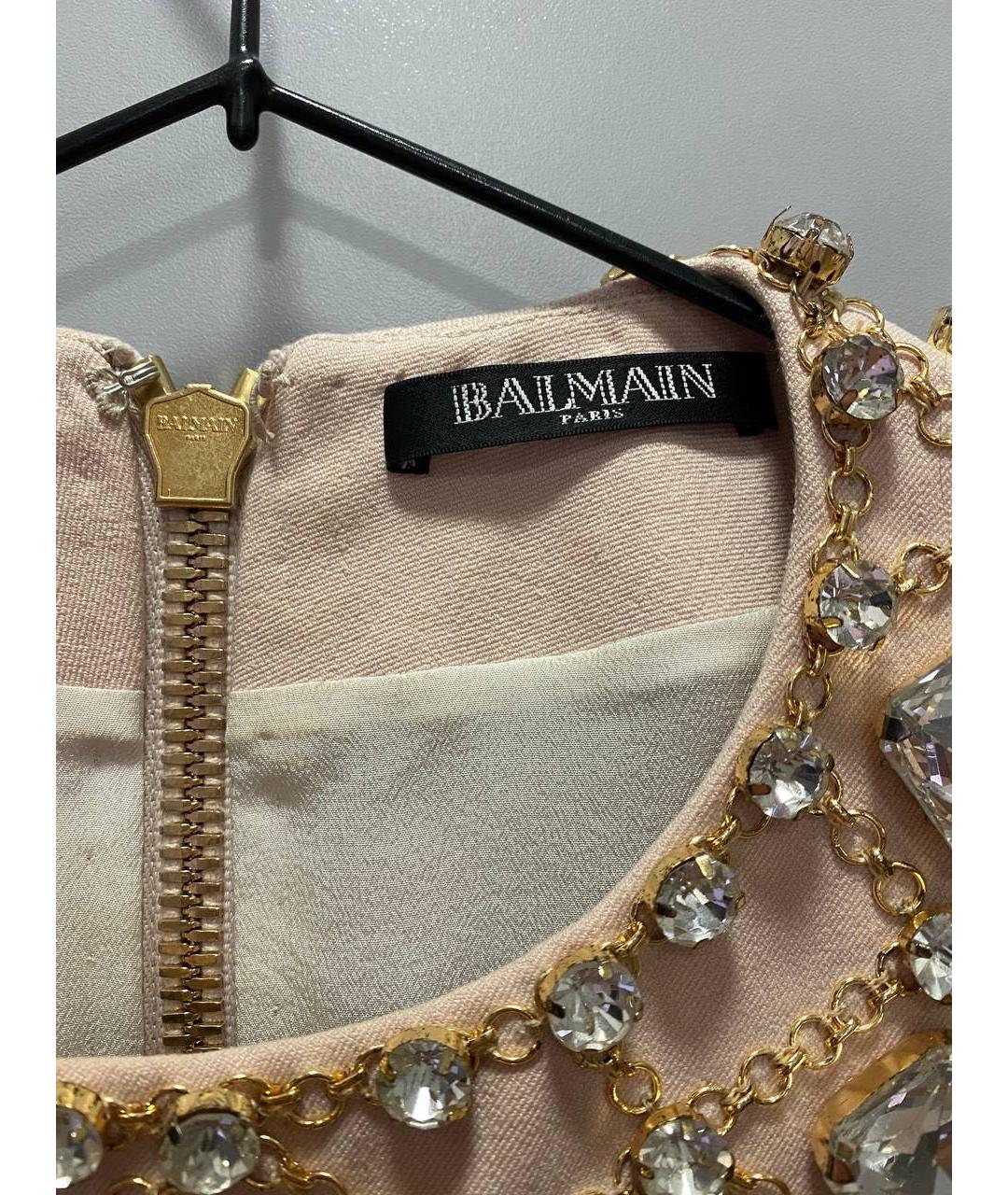 BALMAIN Розовое хлопковое коктейльное платье, фото 3
