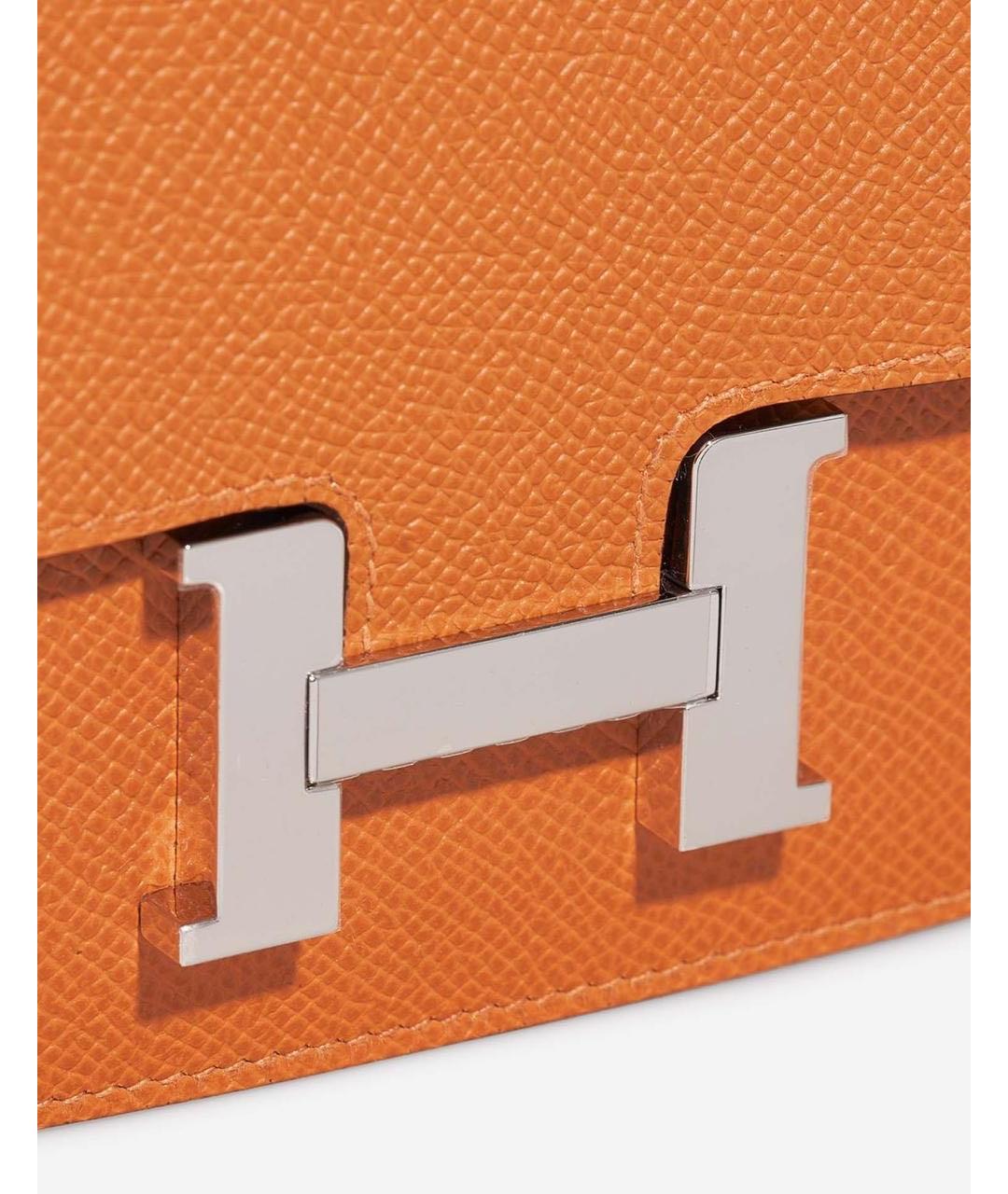 HERMES Оранжевый кожаный кошелек, фото 5