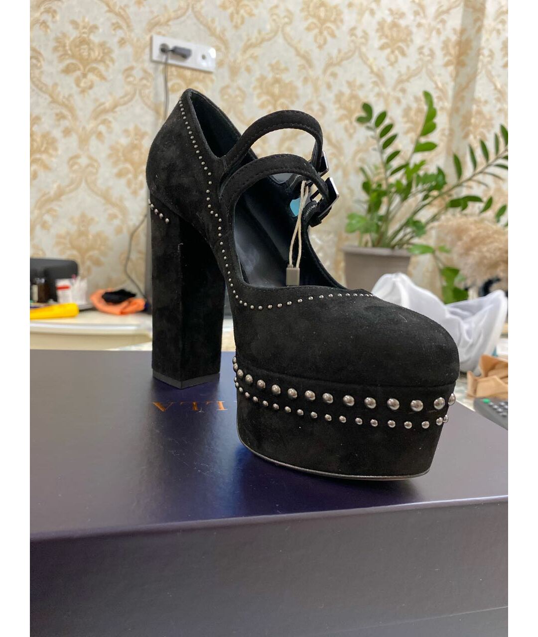 LE SILLA Черные замшевые туфли, фото 4