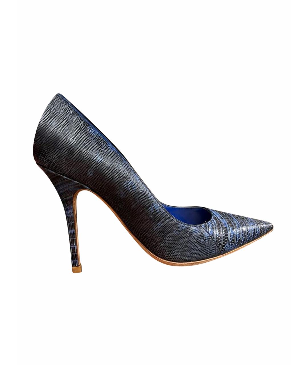 CHRISTIAN DIOR Темно-синие кожаные туфли, фото 1