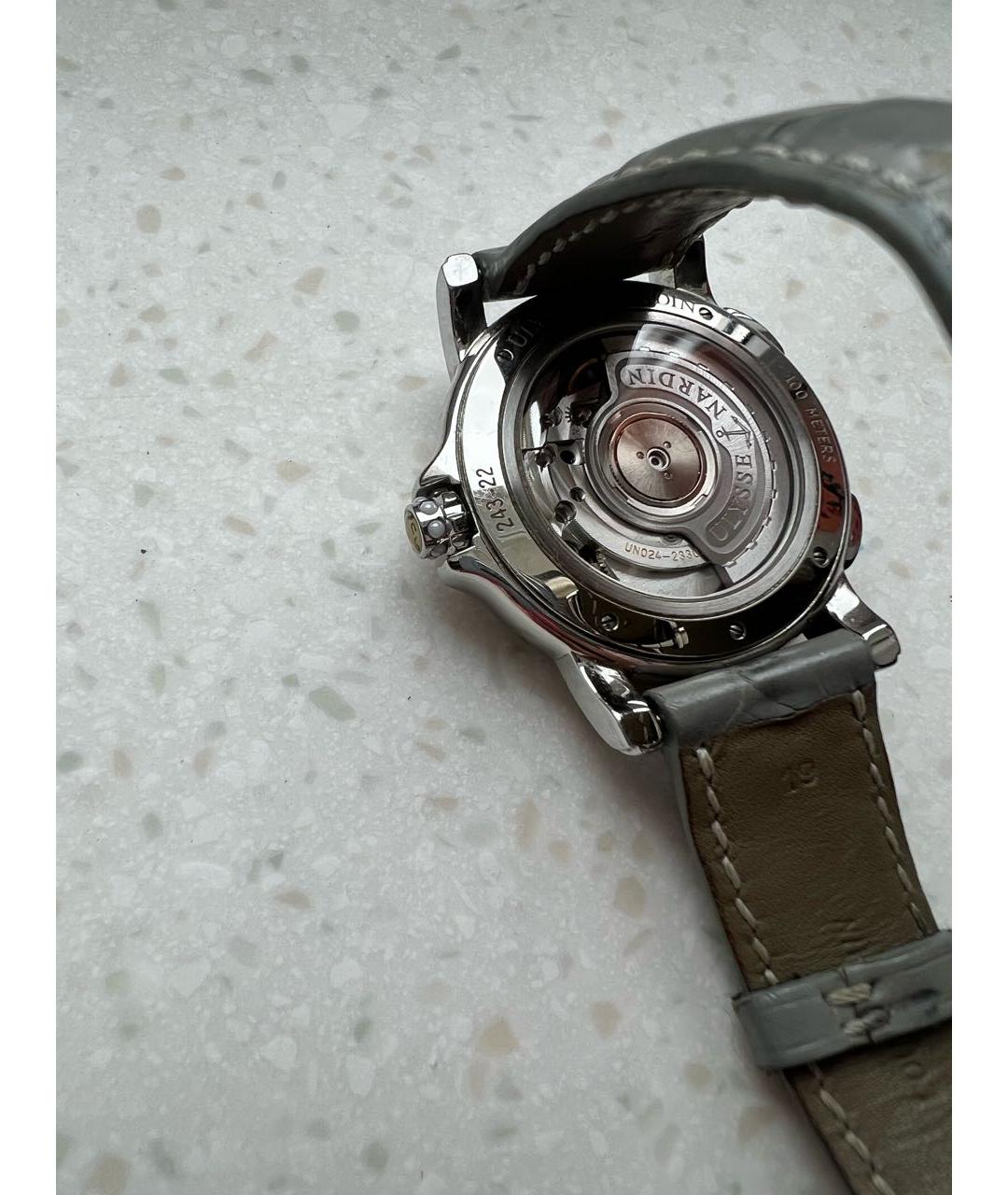 Ulysse Nardin Серые кожаные часы, фото 4