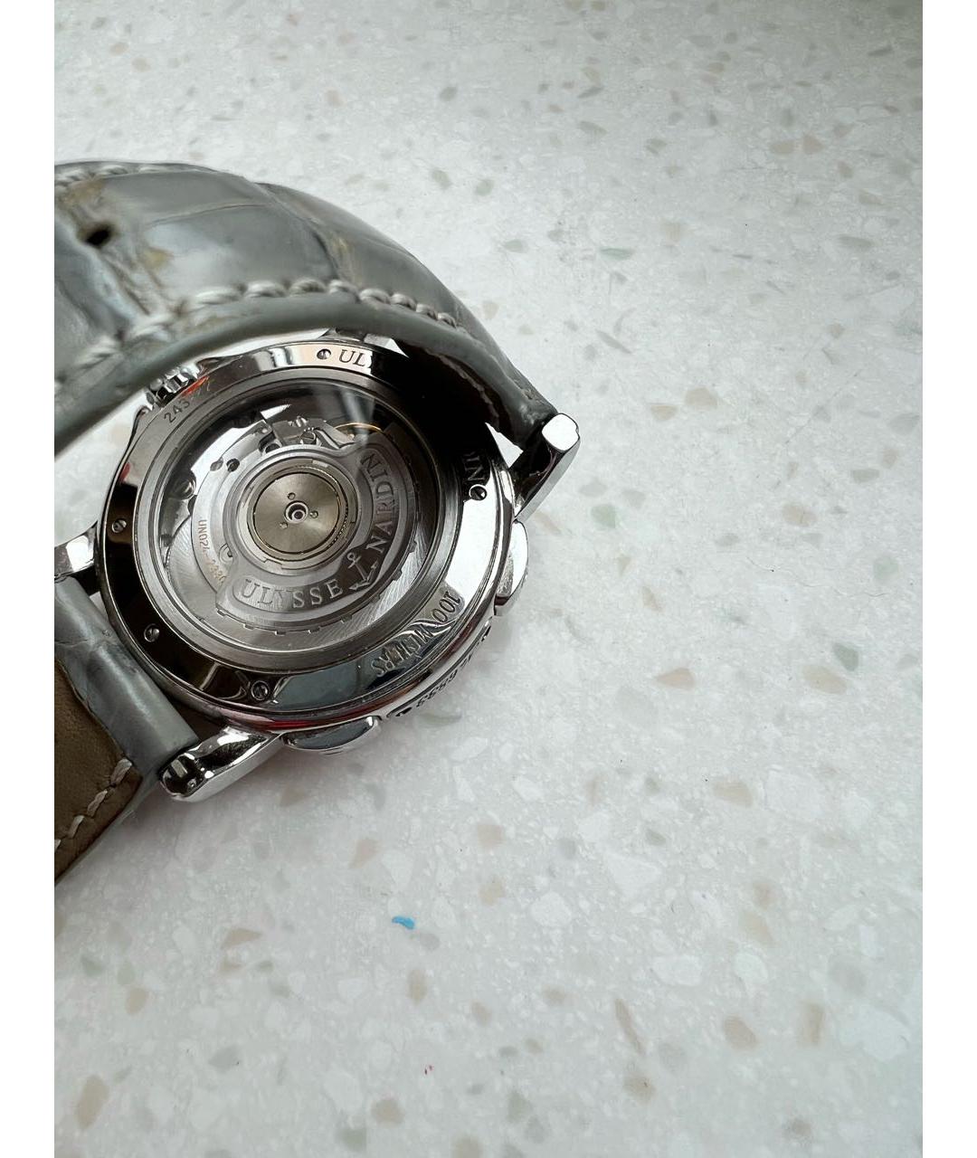 Ulysse Nardin Серые кожаные часы, фото 3