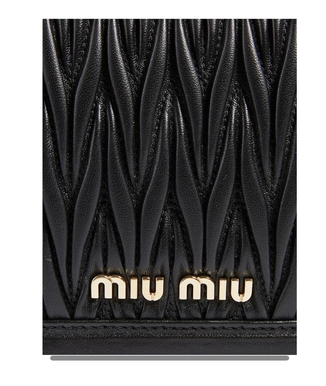 MIU MIU Черная кожаная сумка через плечо, фото 4