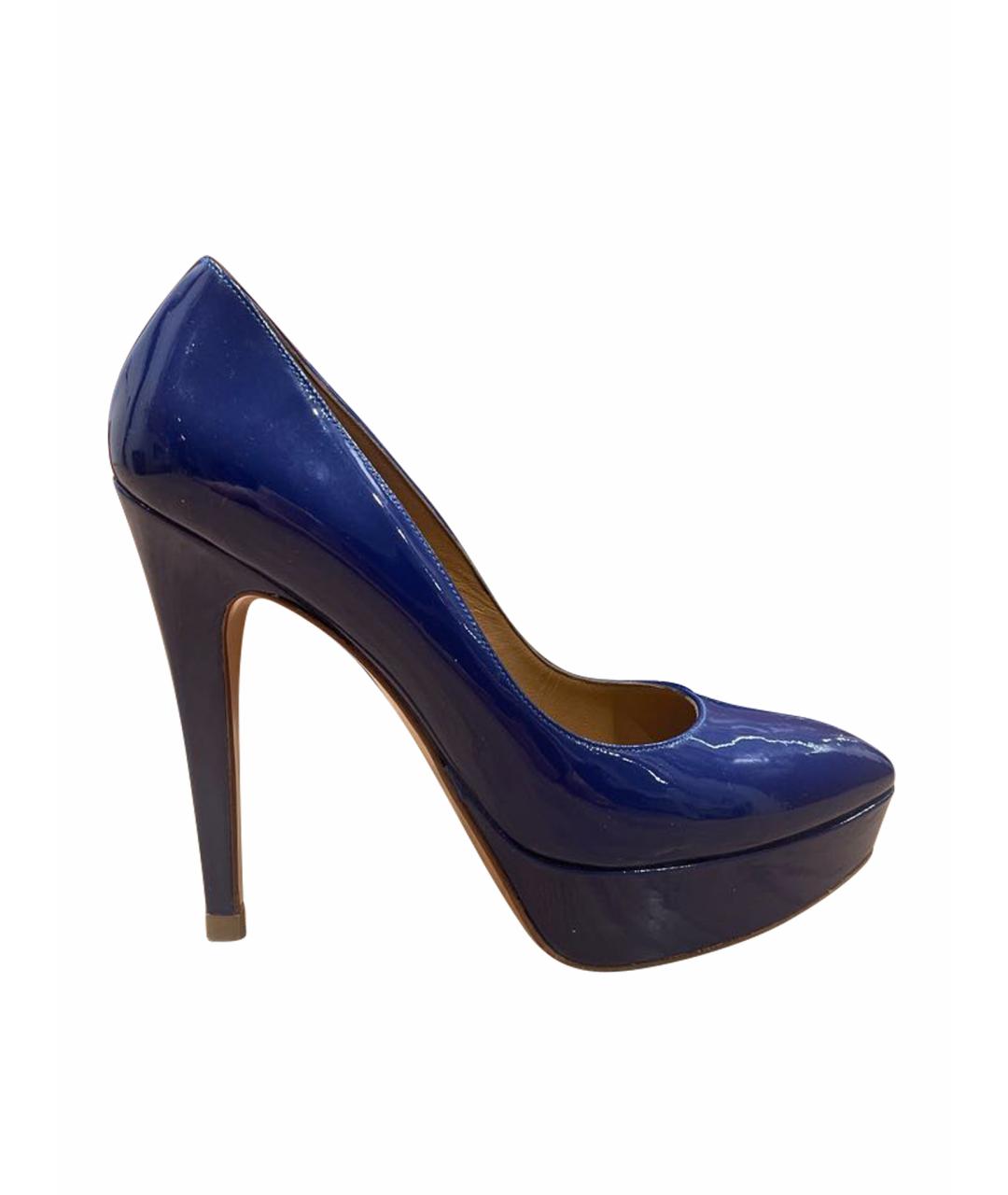 POLLINI Темно-синие кожаные туфли, фото 1