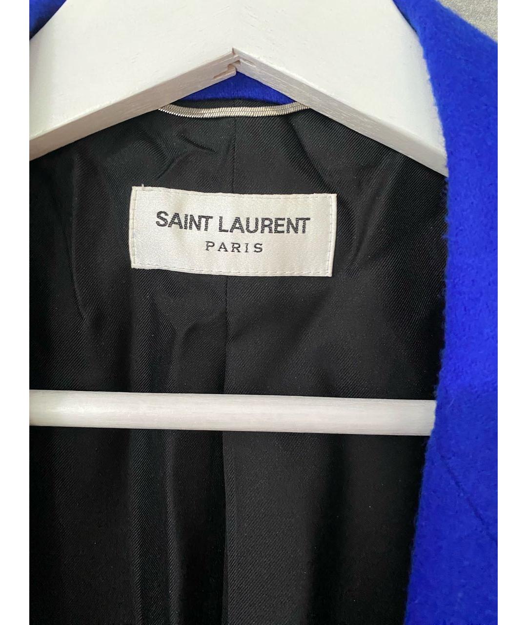 SAINT LAURENT Синий шерстяной жакет/пиджак, фото 3