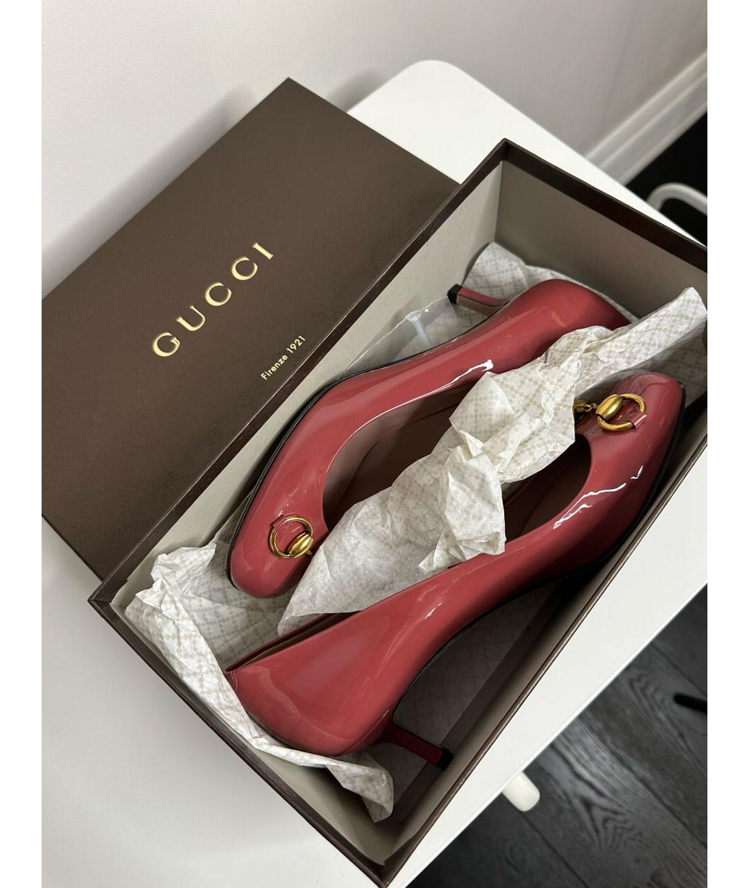 GUCCI Коралловые туфли, фото 3