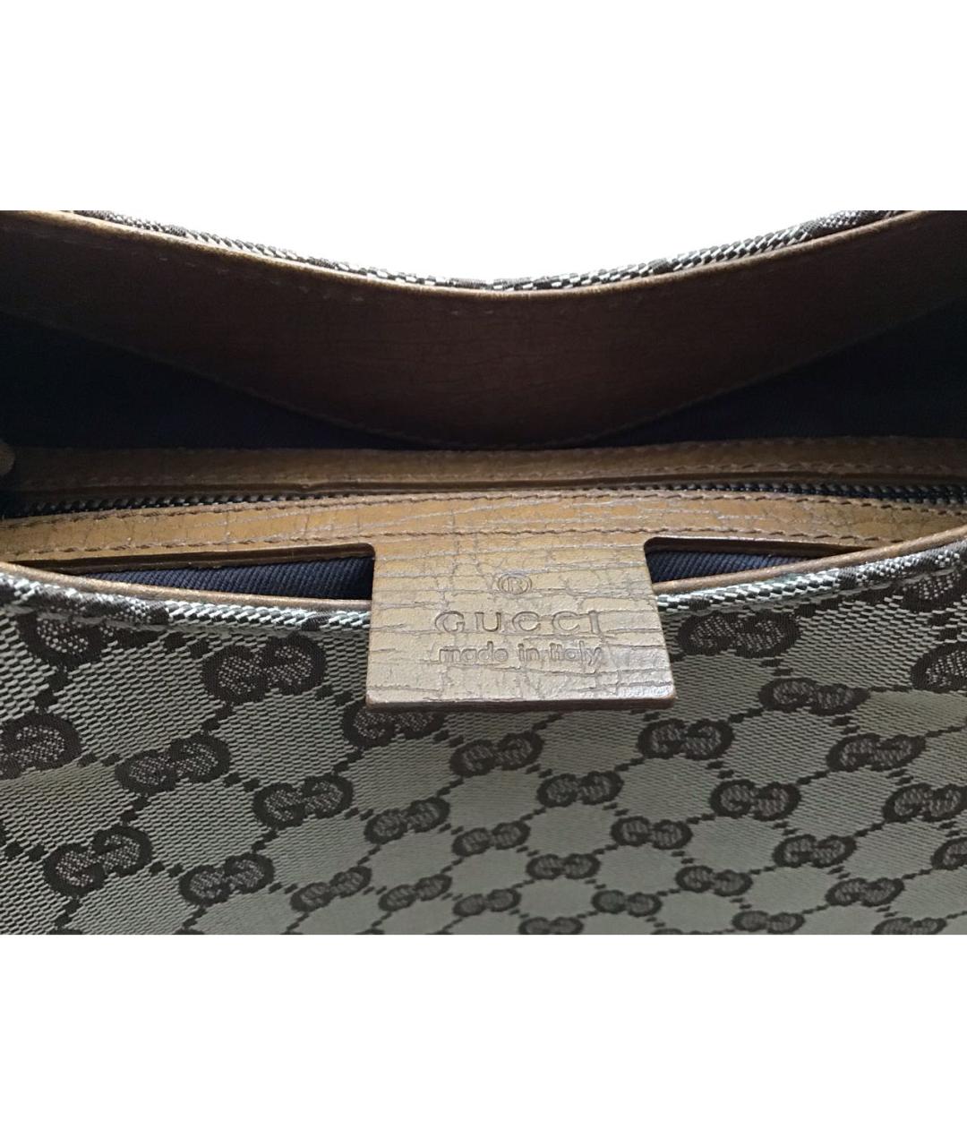 GUCCI Бежевая тканевая сумка с короткими ручками, фото 4