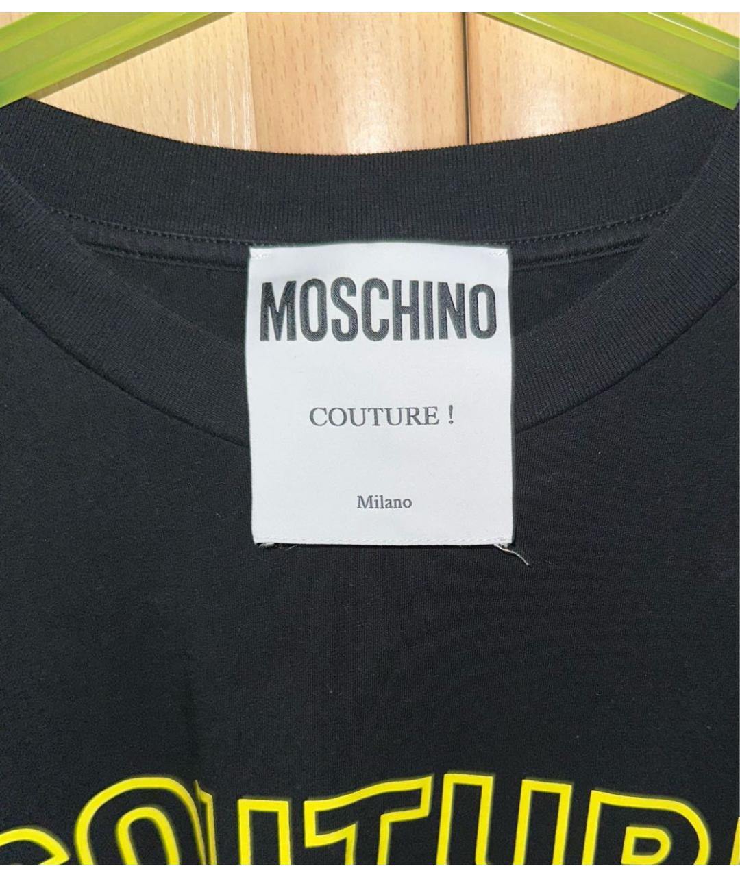 MOSCHINO Черная хлопковая футболка, фото 3