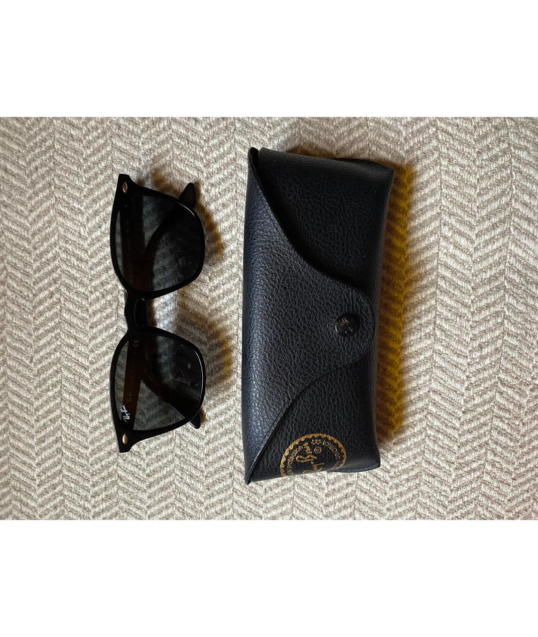 RAY BAN Черные пластиковые солнцезащитные очки, фото 4