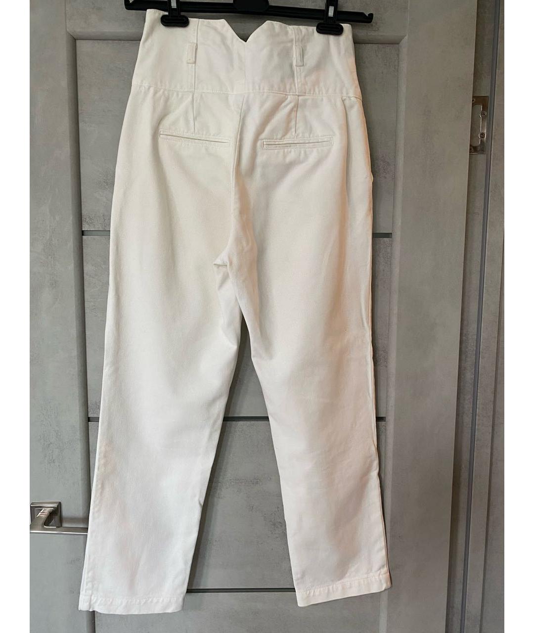 PINKO Белые хлопковые прямые джинсы, фото 2