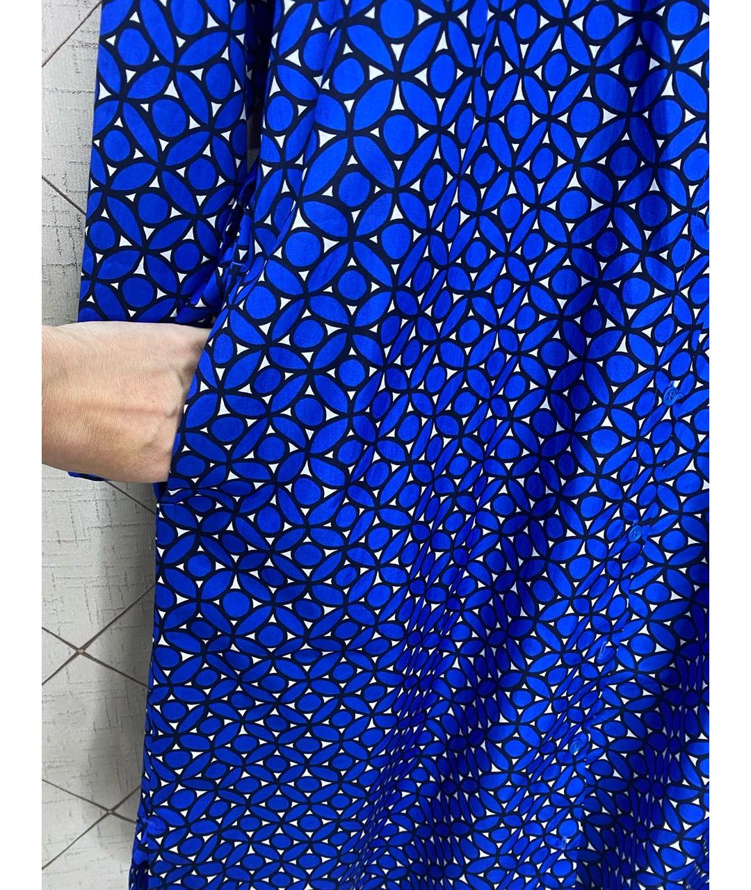 WEEKEND MAX MARA Синее хлопковое повседневное платье, фото 6