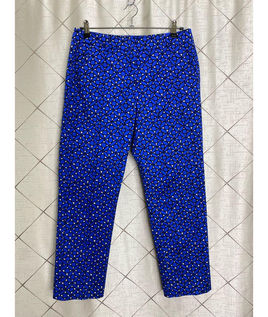 WEEKEND MAX MARA Синие хлопковые прямые брюки, фото 4
