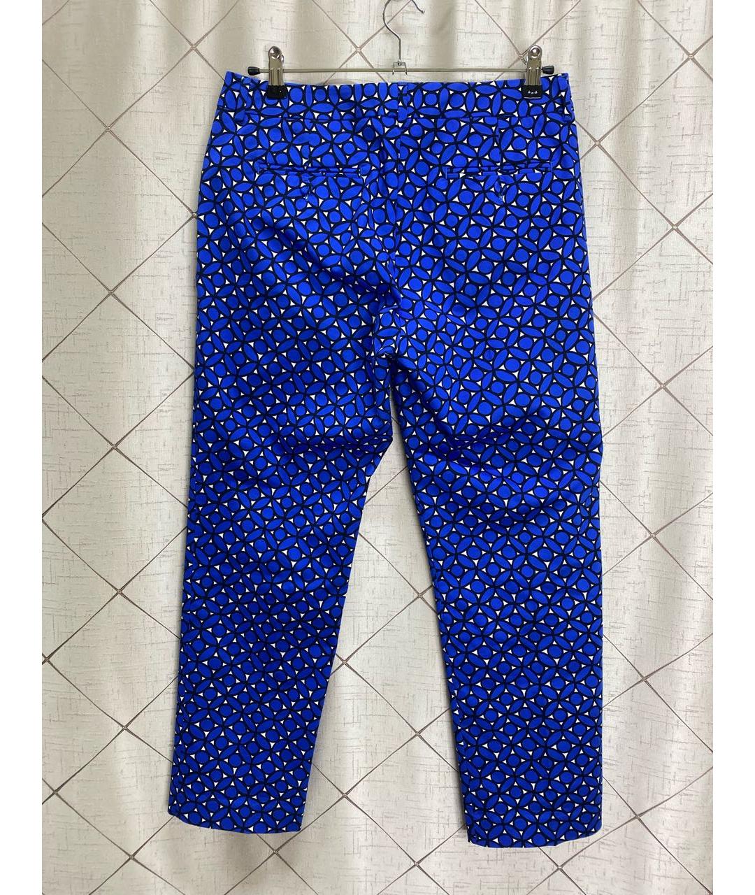 WEEKEND MAX MARA Синие хлопковые прямые брюки, фото 2