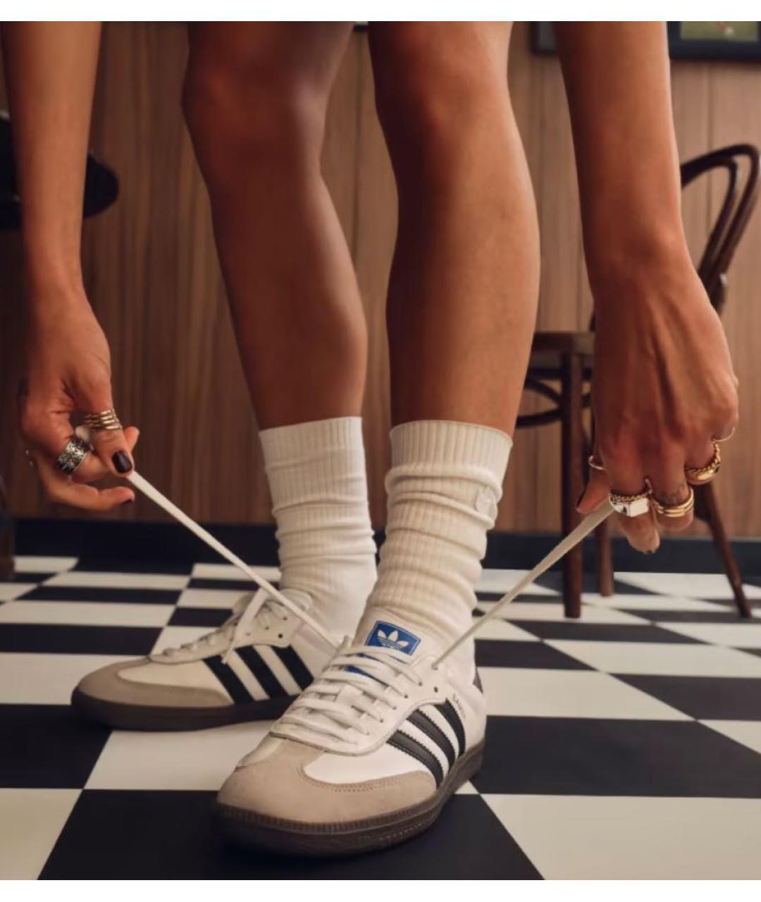 ADIDAS Белые кожаные кроссовки, фото 5