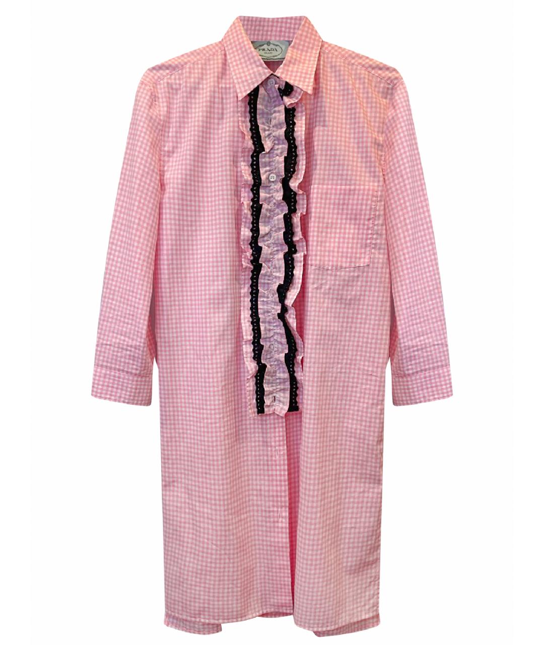 PRADA Розовое хлопковое повседневное платье, фото 1
