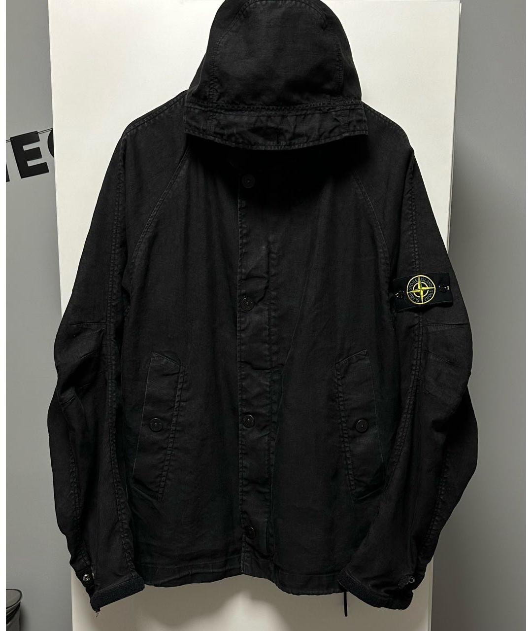 STONE ISLAND Черная полиуретановая куртка, фото 6